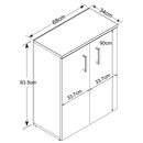 Mobiletto 2 Ante River 68x34x93,5 cm in Truciolare bilaminato Bianco Seconda Scelta