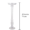 Porta Candele in Vetro Altezza 71 cm