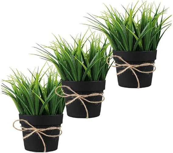 Set 3 Piante Artificiali con Vaso in Polipropilene Nero prezzo