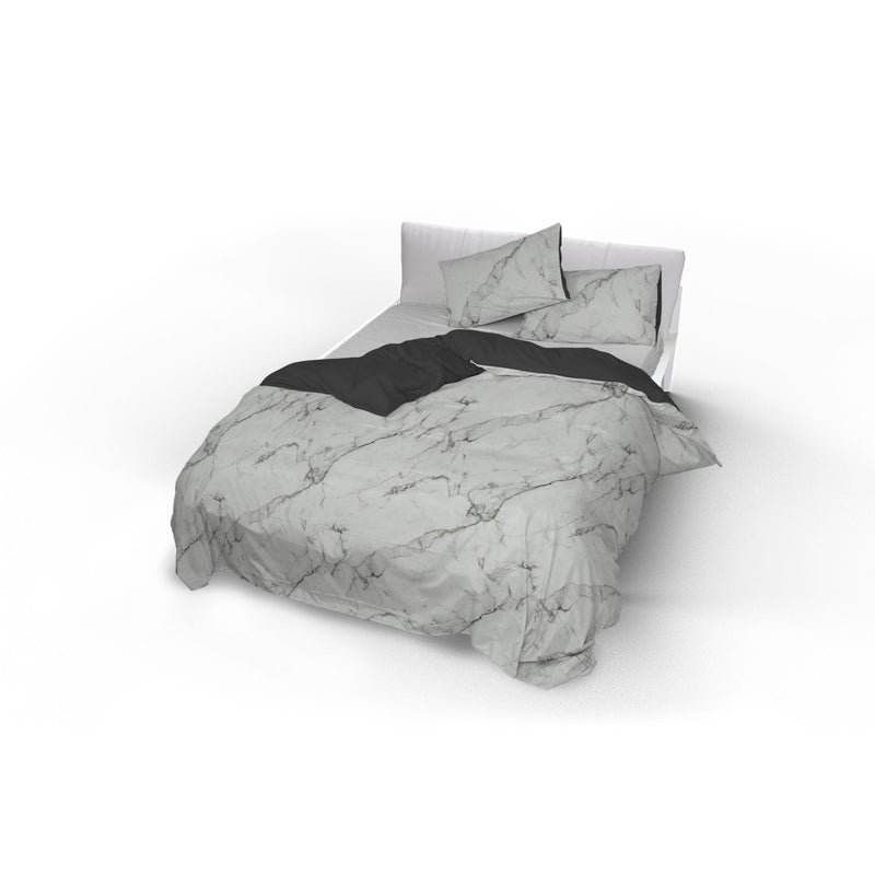 Copripiumino con Federe Stampato in Microfibra Marble Varie Misure