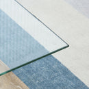 Tavolino da Caffè a 2 Livelli 90x50x42 cm in Vetro e Legno Naturale