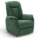 Poltrona Alzapersona Elettrica 2 Motori 76x96x105 cm in Tessuto Boston Verde