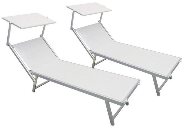 sconto Lot de 2 Transats de Jardin en Aluminium Vandi Bianchi