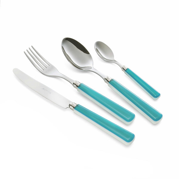 Servizio Set di Posate 24 pezzi in Acciaio Inox Eme Candy Turchese 311 sconto