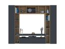 Parete Attrezzata Soggiorno 270x35x210 cm Brooklyn Grigio Antracite Opaco/Rovere Wotan  