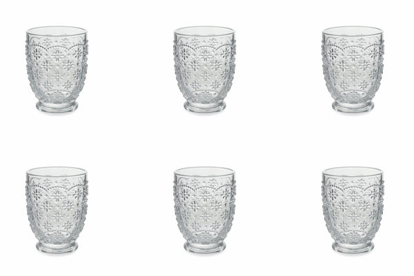 Lot de 6 verres à eau en verre 230 ml Villa d'Este Home Tivoli Sicile prezzo