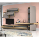 Parete attrezzata Fitz 300 cm rovere sorrento caffè