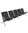 Banc de salle d'attente 5 places en acier noir