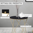 Tavolino da Soggiorno in Metallo Ø43x48 cm  Webber Nero e Oro