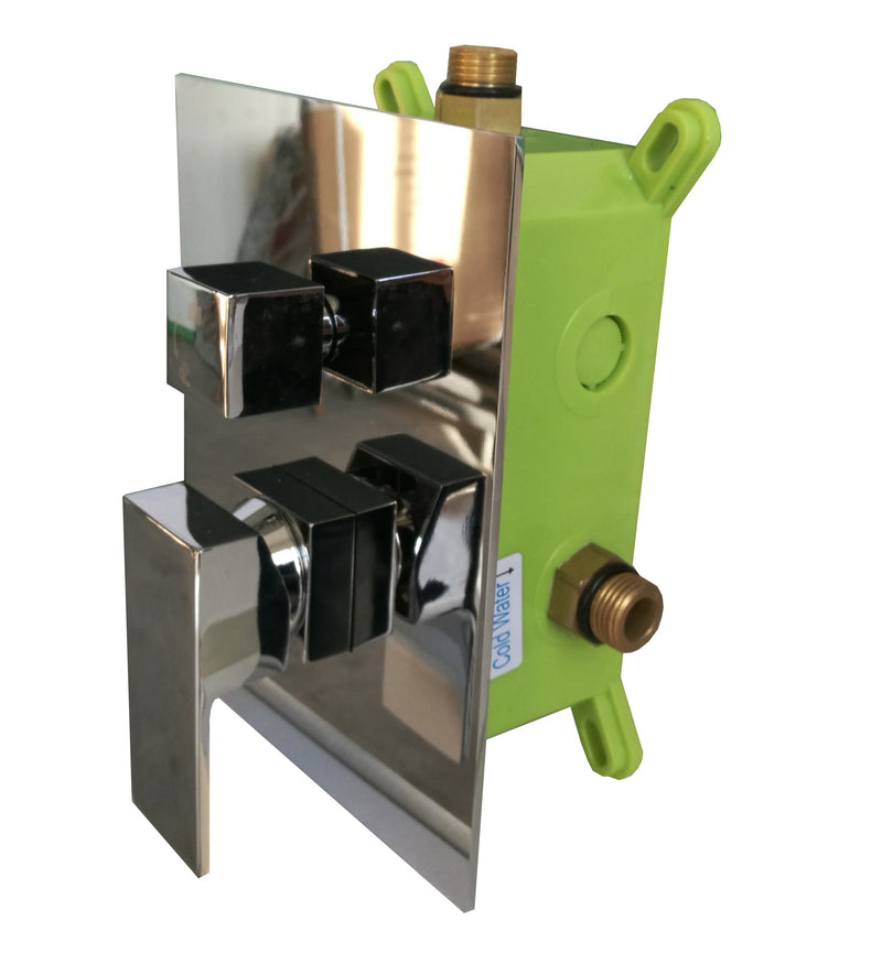 Kit Doccia Soffione Doccino e Miscelatore in Acciaio Inox Ø25 cm da Soffitto Round