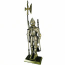 Set Camino 4 Pezzi 53x20 cm Scopino Paletta Attizzatoio e Pinza con Supporto Cavaler Bronzo