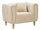 Poltrona Alma Crema con Cuscino 81x97x71 cm in Legno e Poliestere