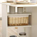 Tavolo da Cucina a Ribalta con 2 Cassetti e Armadietto ad Ante 120x80x75 cm in Truciolato Bianco