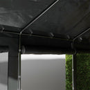 Gazebo per Auto e Feste con Altezza Regolabile 4 Porte e 4 Finestre 6x3m  Grigio Scuro