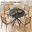 Tavolo da Pranzo Rotondo Stile Industriale Ø80x75 cm con Piano in Truciolare e Gambe a Croce in Acciaio Nero      