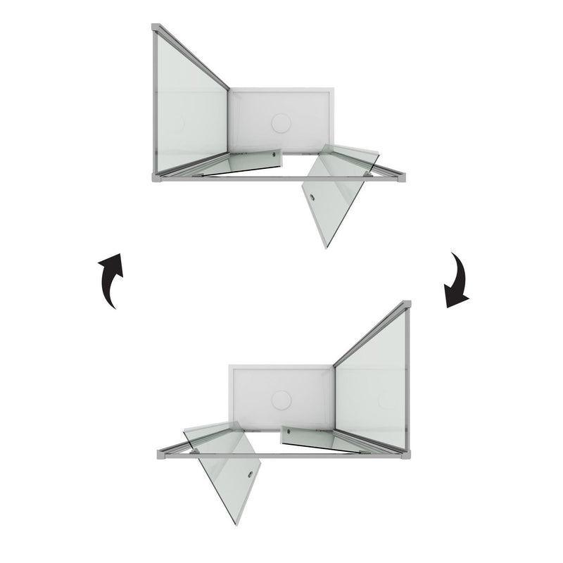 Box Doccia Rettangolare 2 Ante Battenti In Cristallo H185 Fosterberg Koge Duo