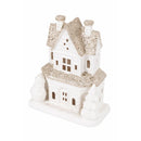 Casetta porta Candela Tealight 9,8x6x10 cm in Stoneware con Led