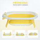 Vaschetta Bagnetto per Bambini Pieghevole 81,5x50,5x23,5 cm con Cuscino Bianco