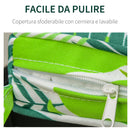 Set 2 Cuscini per Dondolo e Panchine 120x50x5 cm in Poliestere Verdi