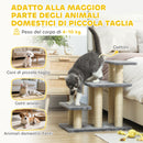 Scaletta per Cani e Gatti 3 Gradini in Peluche con Tiragraffi Sisal Grigio      