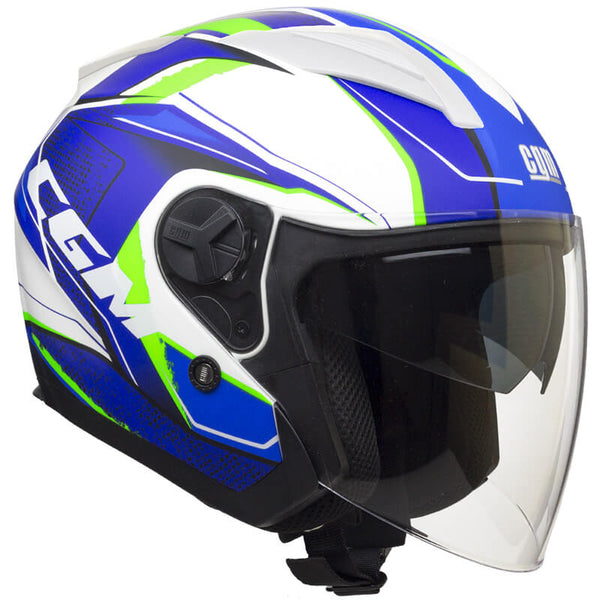 online Casque Jet pour Scooter Visière Longue CGM Mayer 130X Bleu Mat Différentes Tailles