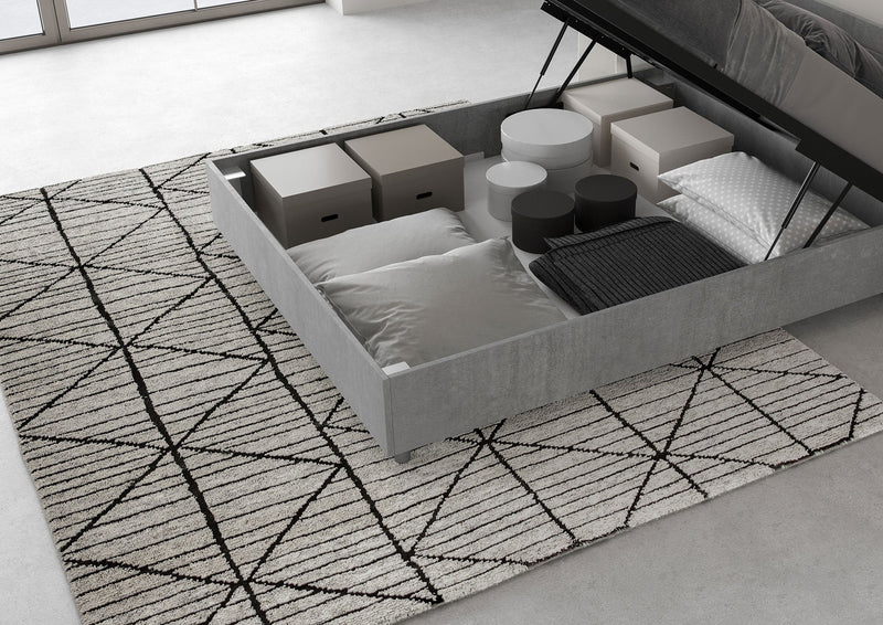 Letto Matrimoniale Francese Testata Dritta Demas Grigio Varie Misure