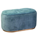 Pouf Contenitore 82x42xh41 cm in Tessuto Velluto Verde Salvia