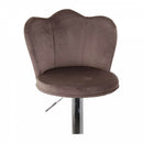 Set 2 Sgabelli 38x38x60/80 cm in Velluto Base Cromata Grigio