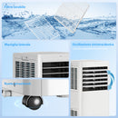 Condizionatore Portatile 7000 BTU Unità 4-in-1 con Raffreddamento Deumidificatore Ventilatore Modalità Notte Bianco      