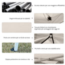 Gazebo da Giardino 3x3m in Acciaio Pareti Rimovibili Tessuto Oxford Crema 