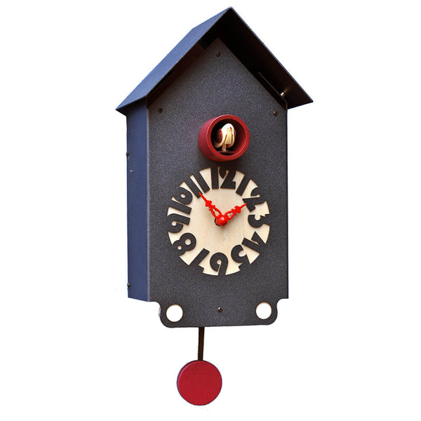 online Horloge Coucou Murale 17X30X12Cm Pirondini Italia Casetta Noir Graphite