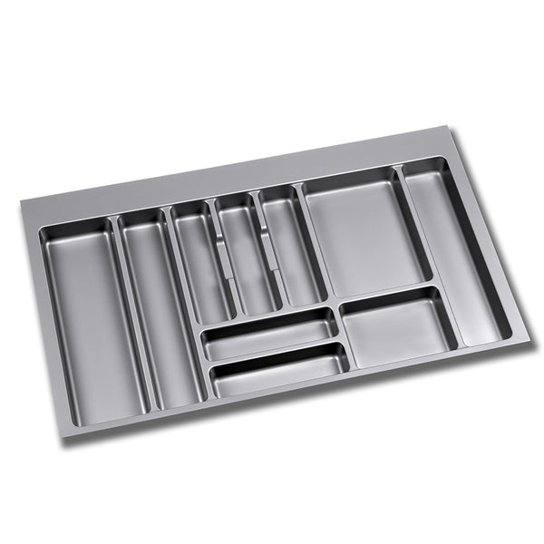 Range-couverts en plastique gris Emuca pour tiroirs de cuisine 90x50 cm sconto
