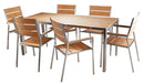 Set Tavolo e 6 Sedie da Giardino in Acciaio e Sumpar Wood Kraus Donatello