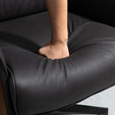 Poltrona Imbottita 84x83x103 cm con Poggiatesta in Tessuto Nero