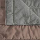 Trapuntino Estivo Double Face Effetto Water Washed in Poliestere Rosa Antico e Grigio Chiaro Varie Misure