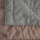 Trapuntino Estivo Double Face Effetto Water Washed in Poliestere Rosa Antico e Grigio Chiaro Varie Misure