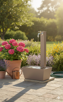 Fontana da Giardino con Rubinetto Vaschetta e Base Belfer 42/QVR Tortora