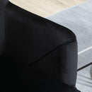 Poltrona Imbottita 74x68x77 cm in Tessuto Effetto Velluto Nero