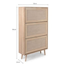 Scarpiera Bali 70x24x125 cm 3 ante a ribalta effetto vimini
