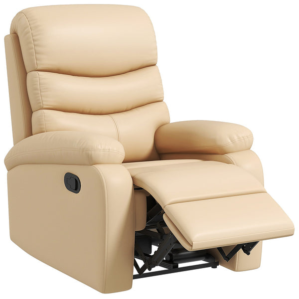 Poltrona Relax Reclinabile Manuale 80x90x105 cm in Similpelle Beige prezzo