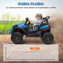 Macchina Elettrica per Bambini a 2 Posti Doppio Motore 24V 3 Velocità Blu   