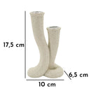 Porta Candele Stons 10x6,5x17,5 cm in Resina Crema      