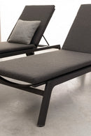 Set 2 Lettini Prendisole da Giardino 70x204x101h cm con Cuscini e Ruote Jalisco Antracite 