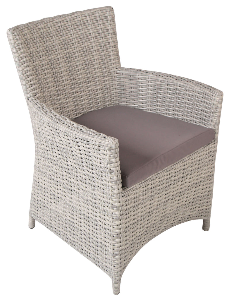 Poltrona da Giardino in Wicker con Cuscino Taddei Adhara Grigia