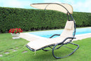 Dondolo Murano C/Tettuccio 165x125x184 h cm in Acciaio Bianco