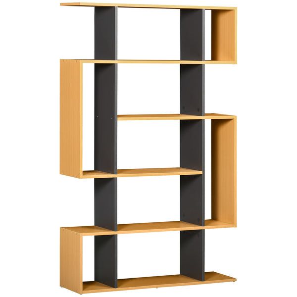 online Bibliothèque moderne à 5 niveaux 13 étagères 95x25x150,5 cm en aggloméré gris et couleur bois
