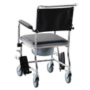 Sedia a Rotelle con WC Rimovibile in Metallo e PVC  BeCare