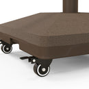 Base per Ombrellone Riempibile 45x45x39 cm fino a 20 kg per Pali da Ø2,2-3,8 cm  con Ruote Marrone   