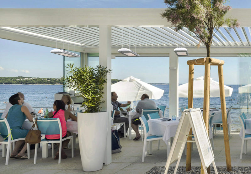 Stufa Elettrica ad Infrarossi 93x25x7,5 cm da Parete 2400W Moel Aaren Bianco