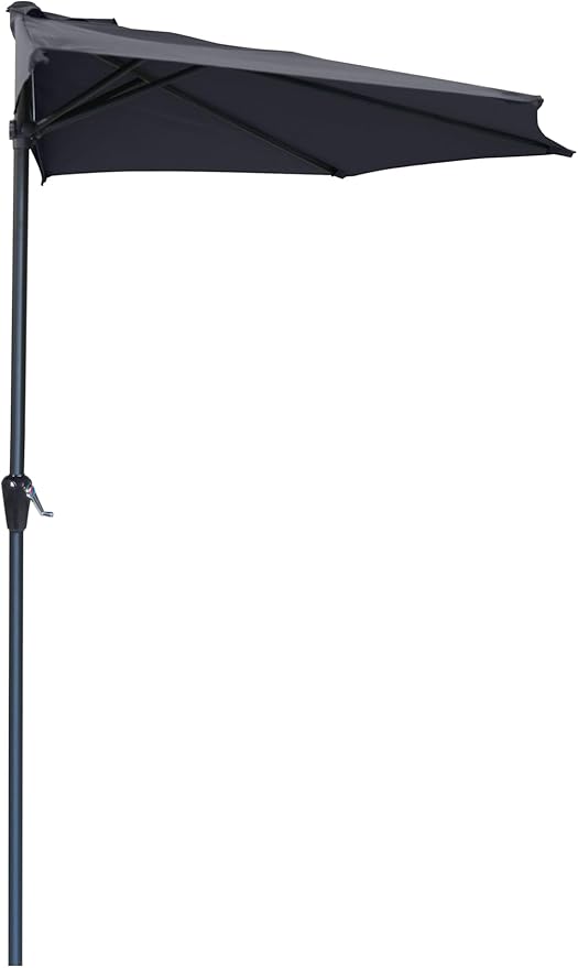 acquista Ombrellone da Giardino Ø270x230A cm Half in Metallo e Poliestere Antracite